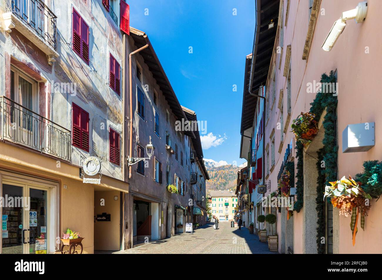 Trentino Fiera di Primiero - Giuseppe Terrabugio Straße Stockfoto