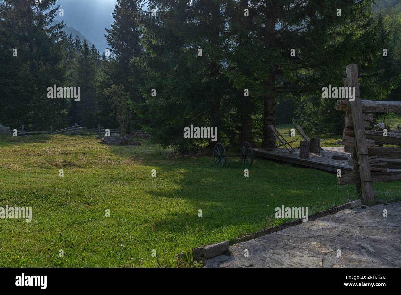 Berglandschaft in trenta, Slowenien Stockfoto