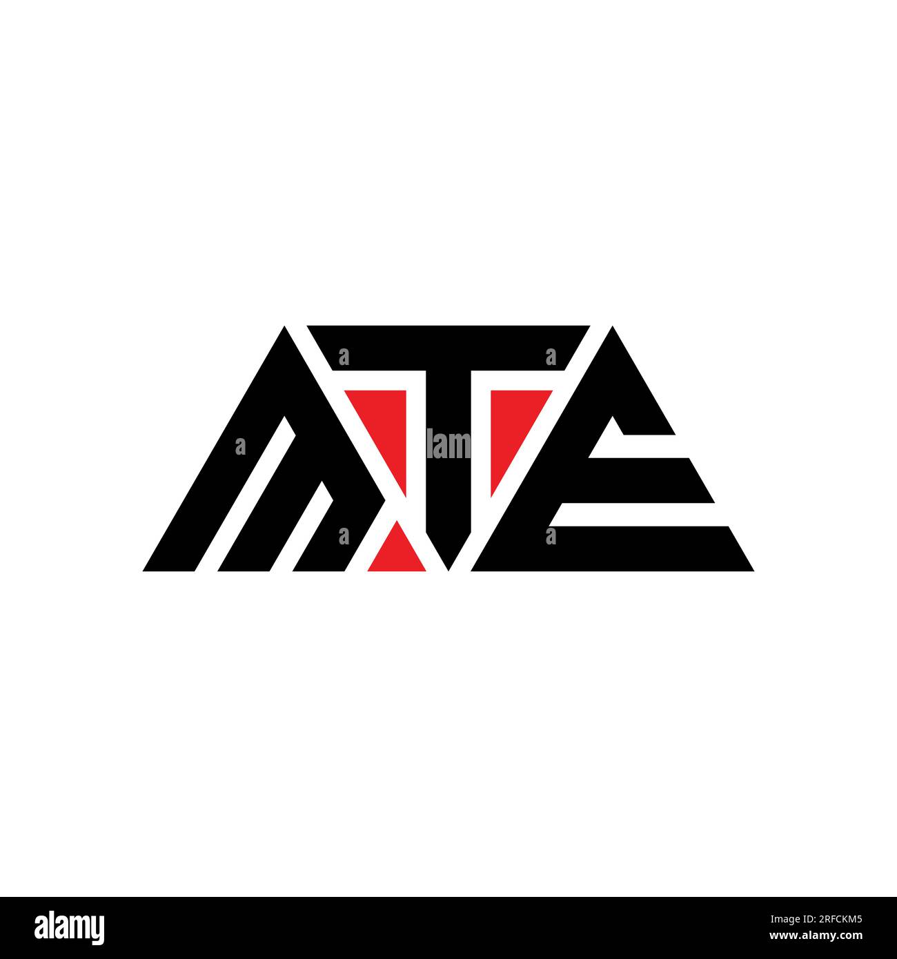 MTE-Logo mit Dreiecksbuchstaben und Dreiecksform. MTE-Dreieck-Logo-Monogramm. MTE-Dreieck-Vektor-Logo-Vorlage mit roter Farbe. MTE Triangul Stock Vektor
