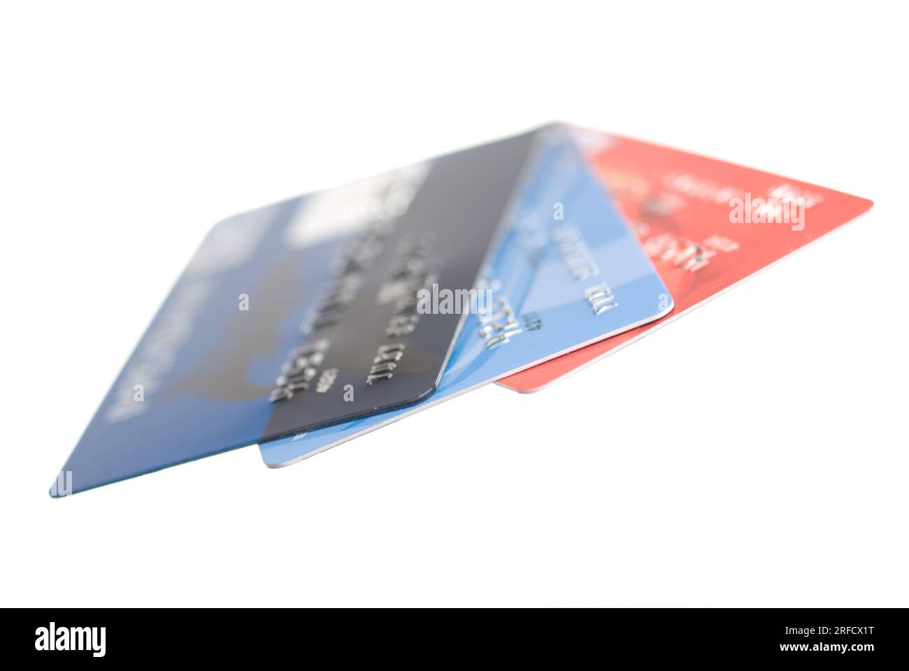 Kreditkartennummern mit Kopierbereich. Oberer Freiheitsgrad Stockfoto