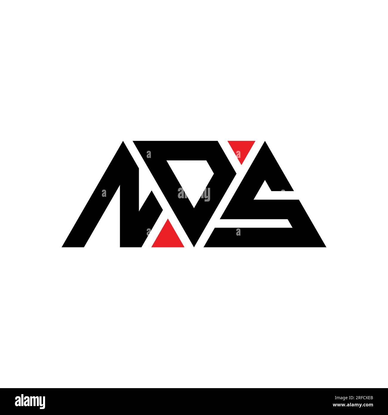 NDS-Logo mit Dreiecksbuchstaben und Dreiecksform. Monogramm mit NDS-Dreieck-Logo. Vorlage für NDS-Dreieck-Vektor-Logo in roter Farbe. NDS Triangul Stock Vektor