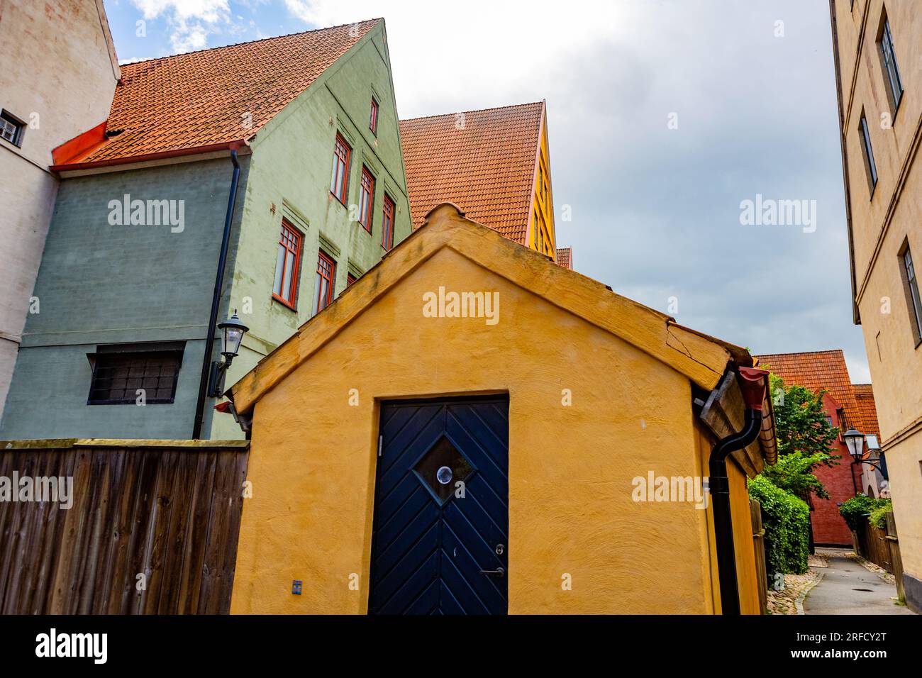 Mittelalterliches und von Hansa inspiriertes Wohngebiet Jakriborg in Hjarup, Schweden Stockfoto