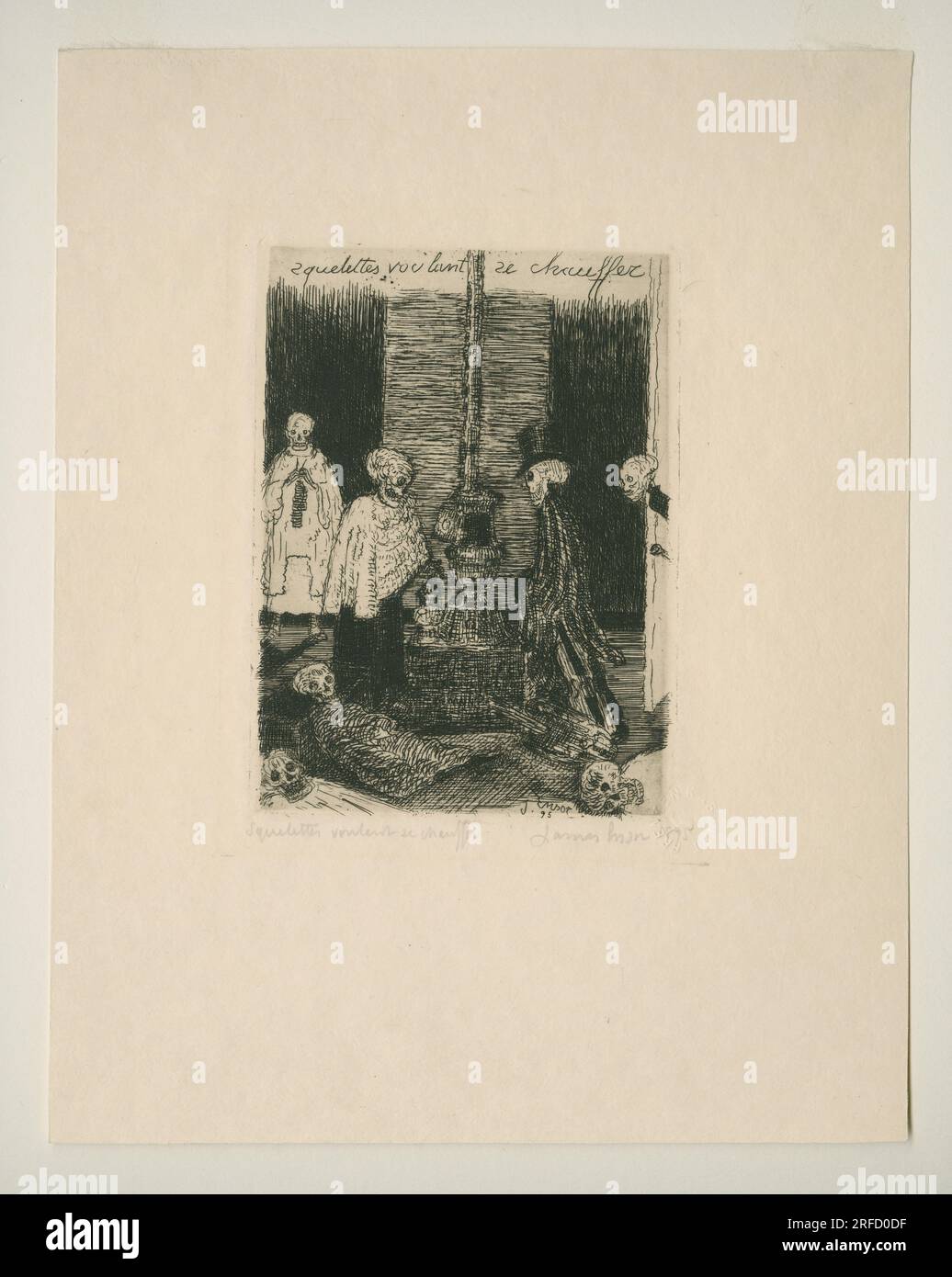 Squelettes voulant se chauffer 1895 von James Ensor Stockfoto
