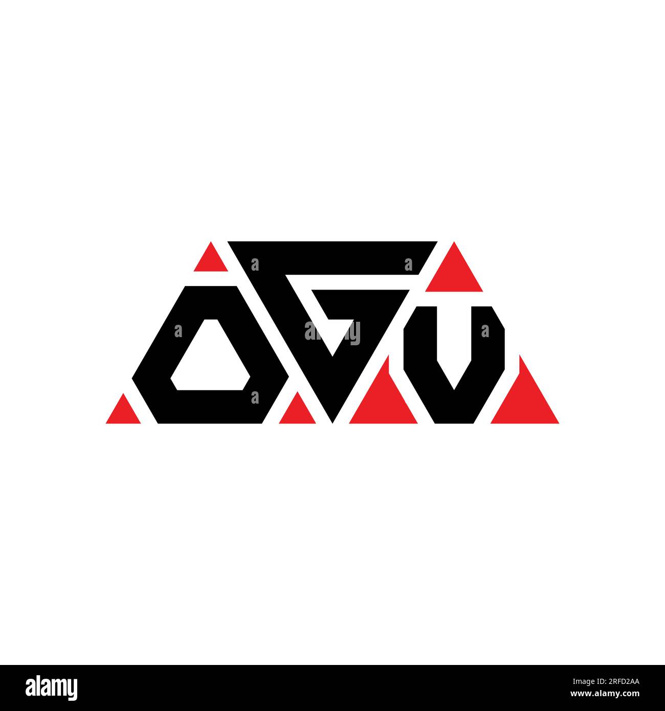 OGV-Logo mit Dreiecksbuchstaben und Dreiecksform. OGV-Dreieck-Logo-Monogramm. OGV-Dreieck-Vektor-Logo-Vorlage mit roter Farbe. OGV Triangul Stock Vektor