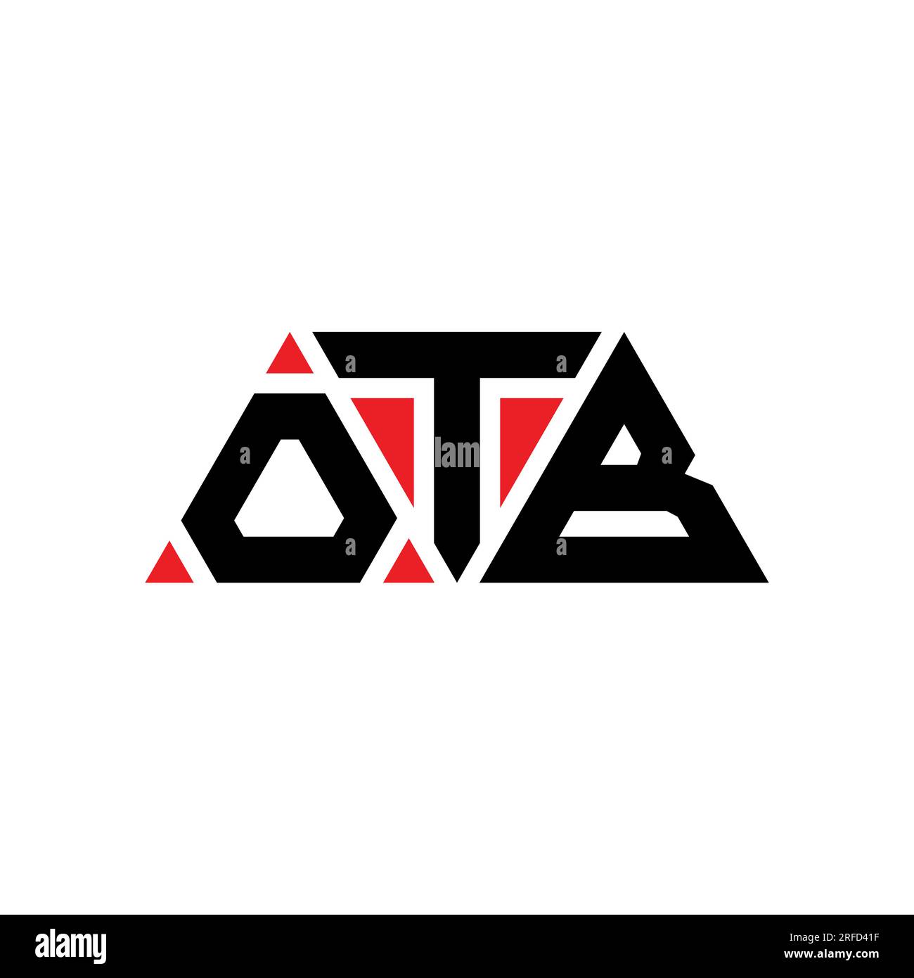 OTB-Logo mit Dreiecksbuchstaben und Dreiecksform. OTB-Dreieck-Logo-Monogramm. OTB-dreieckige Vektorvorlage mit roter Farbe. OTB Triangul Stock Vektor