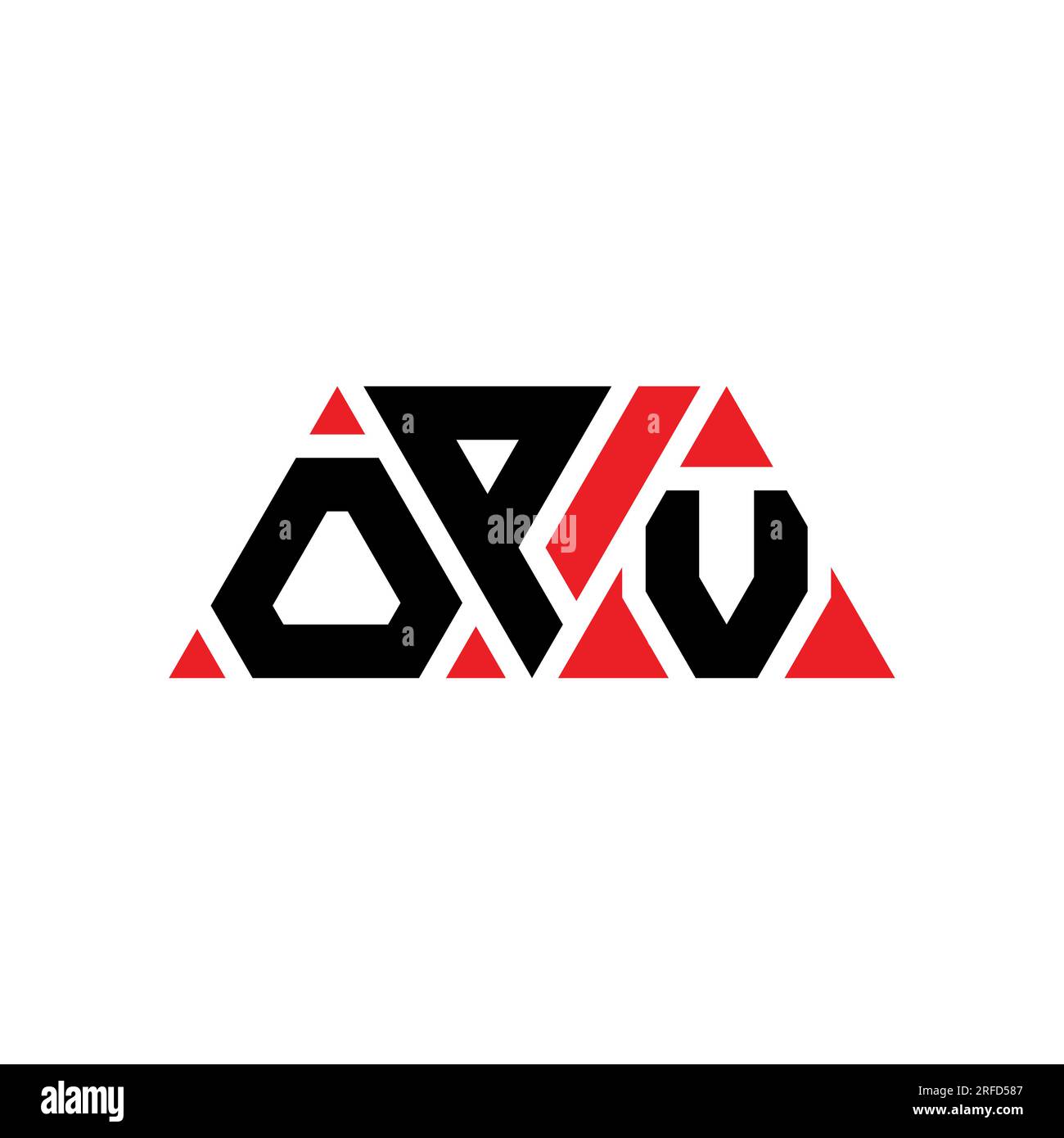 OPV-Logo mit dreieckigen Buchstaben und Dreiecksform. OPV-Dreieck-Logo-Monogramm. OPV-dreieckige Vektorvorlage mit roter Farbe. OPV Triangul Stock Vektor