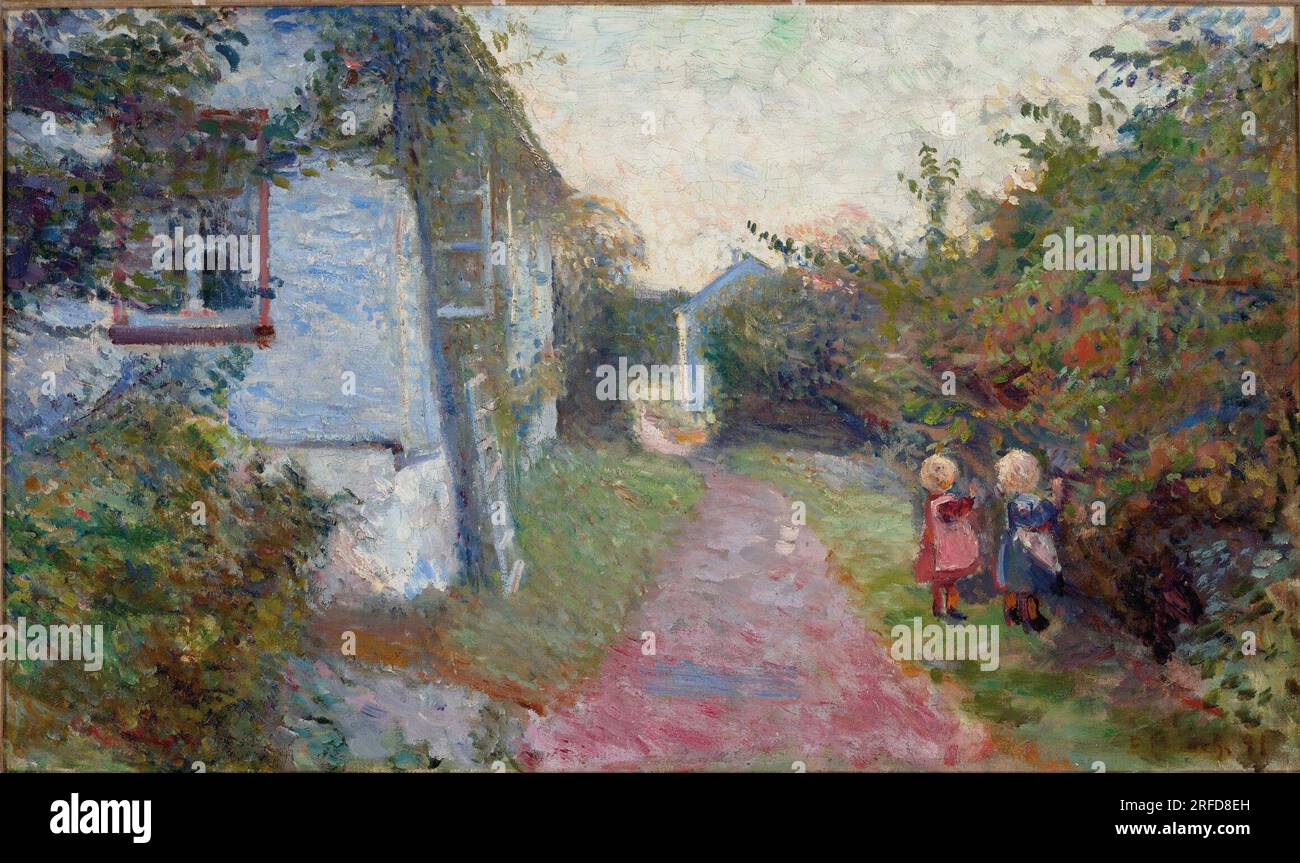 Sommerabend in Åsgardstrand, 1891 von Edvard Munch gemalt Stockfoto