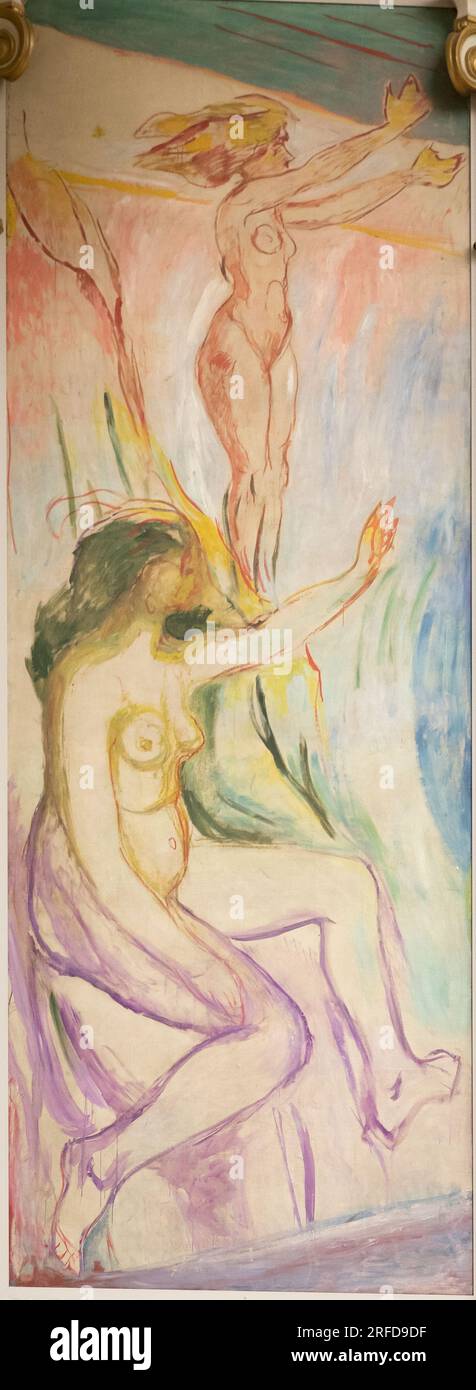 Frauen wandten sich der Sonne 1910er von Edvard Munch zu Stockfoto