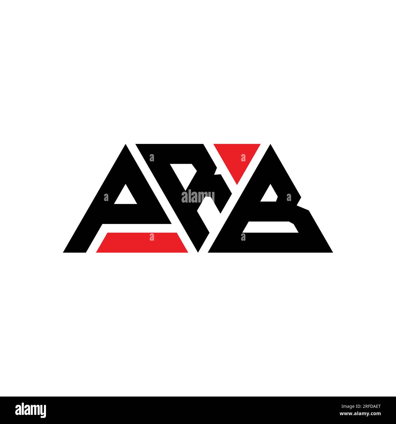 PRB-Logo mit Dreiecksbuchstaben und Dreiecksform. Monogramm mit PRB-Dreieck-Logo. PRB-Dreieck-Vektor-Logo-Vorlage mit roter Farbe. PRB Triangul Stock Vektor