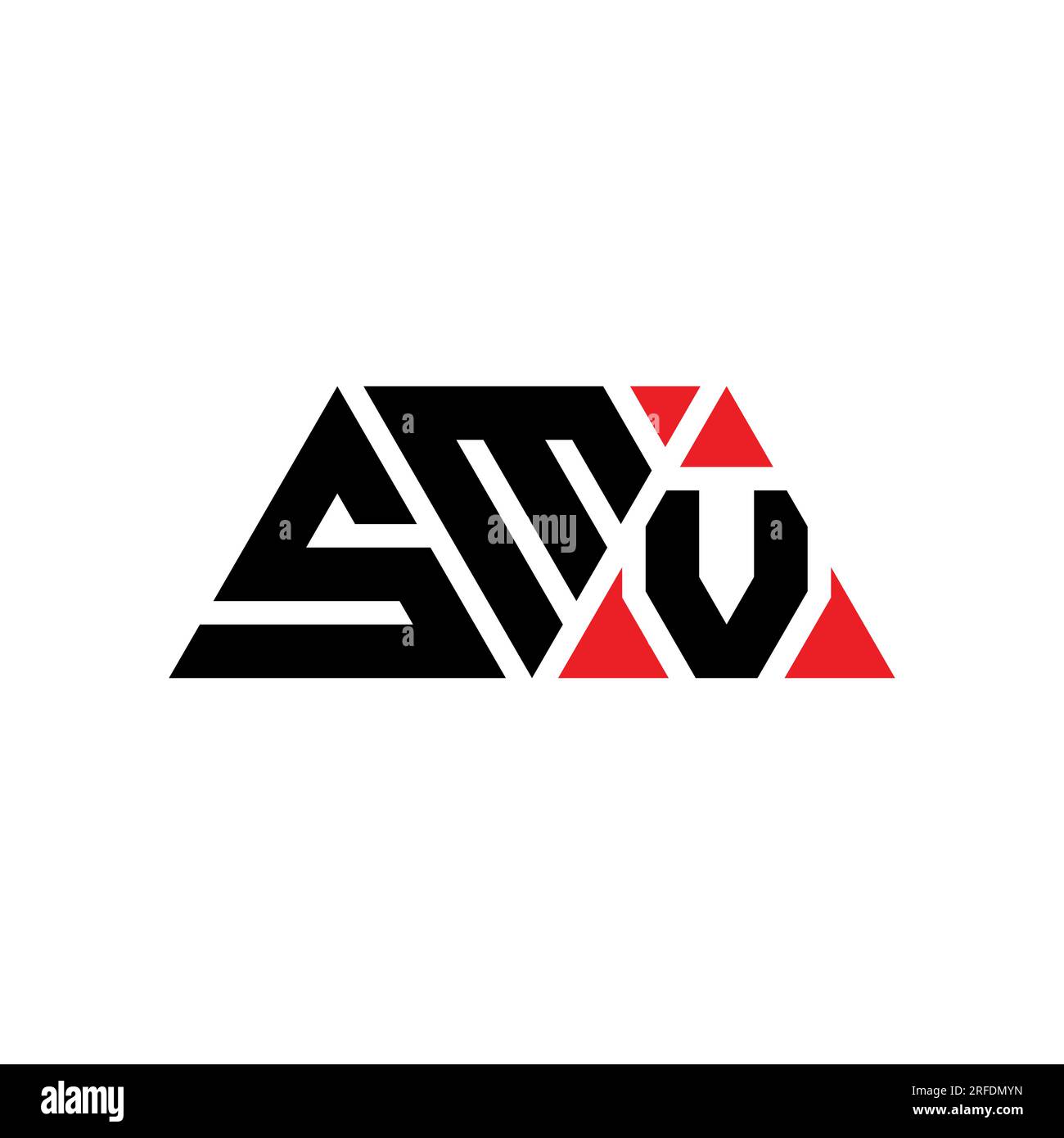 SMV-Logo mit Dreiecksbuchstaben und Dreiecksform. SMV-Dreieck-Logo-Monogramm. SMV-Dreieck-Vektor-Logo-Vorlage mit roter Farbe. SMV Triangul Stock Vektor