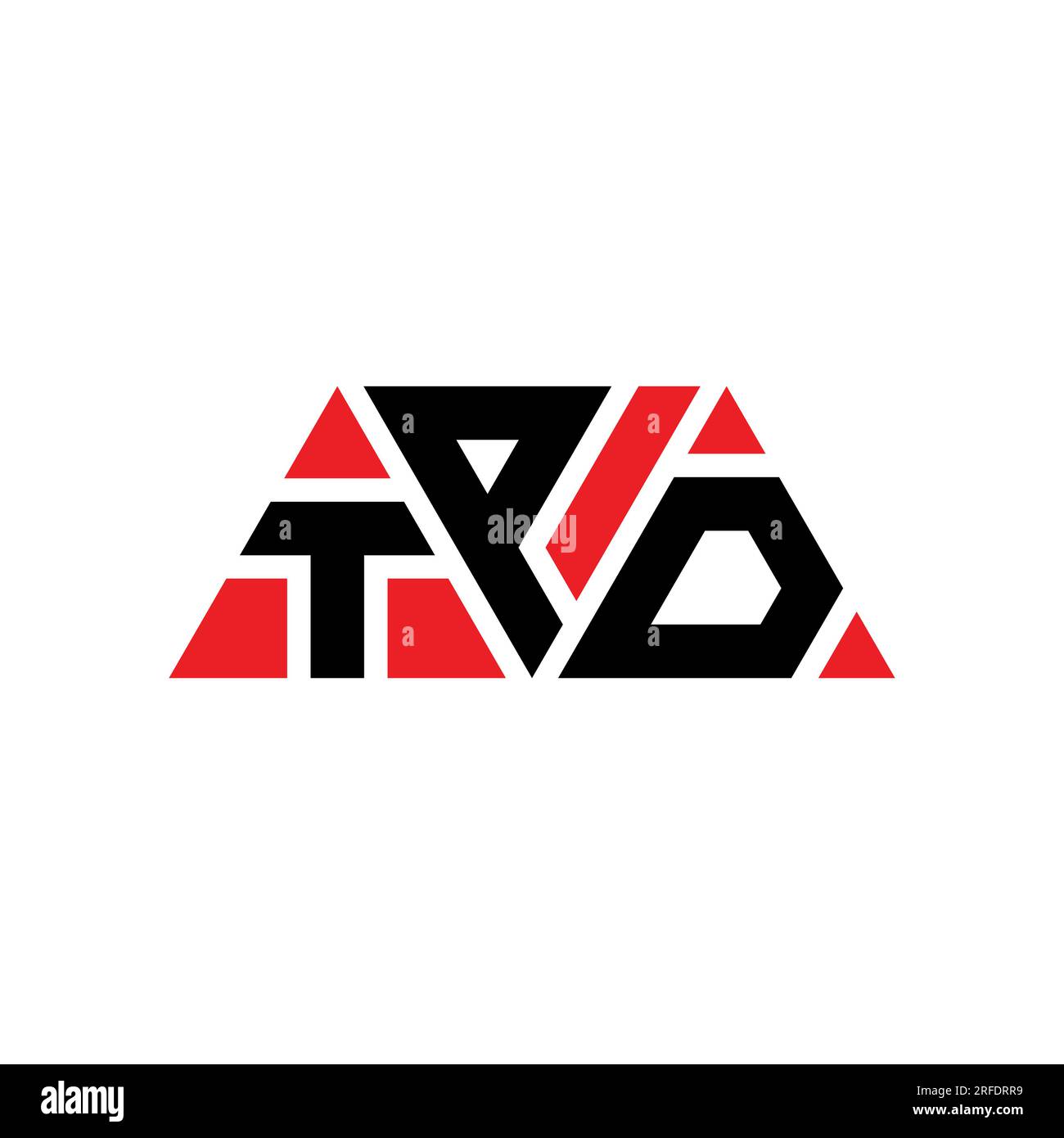 TPD-Logo mit Dreiecksbuchstaben und Dreiecksform. TPD-Monogramm mit Dreieckslogo. TPD-dreieckige Vektor-Logo-Vorlage mit roter Farbe. TPD Triangul Stock Vektor