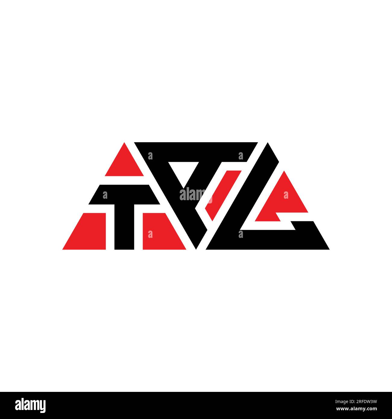 LOGO mit DREIECKIGEN BUCHSTABEN IN TAL-Form. TAL Dreieck-Logo-Monogramm. TAL-Dreieck-Vektor-Logo-Vorlage mit roter Farbe. TAL Triangul Stock Vektor