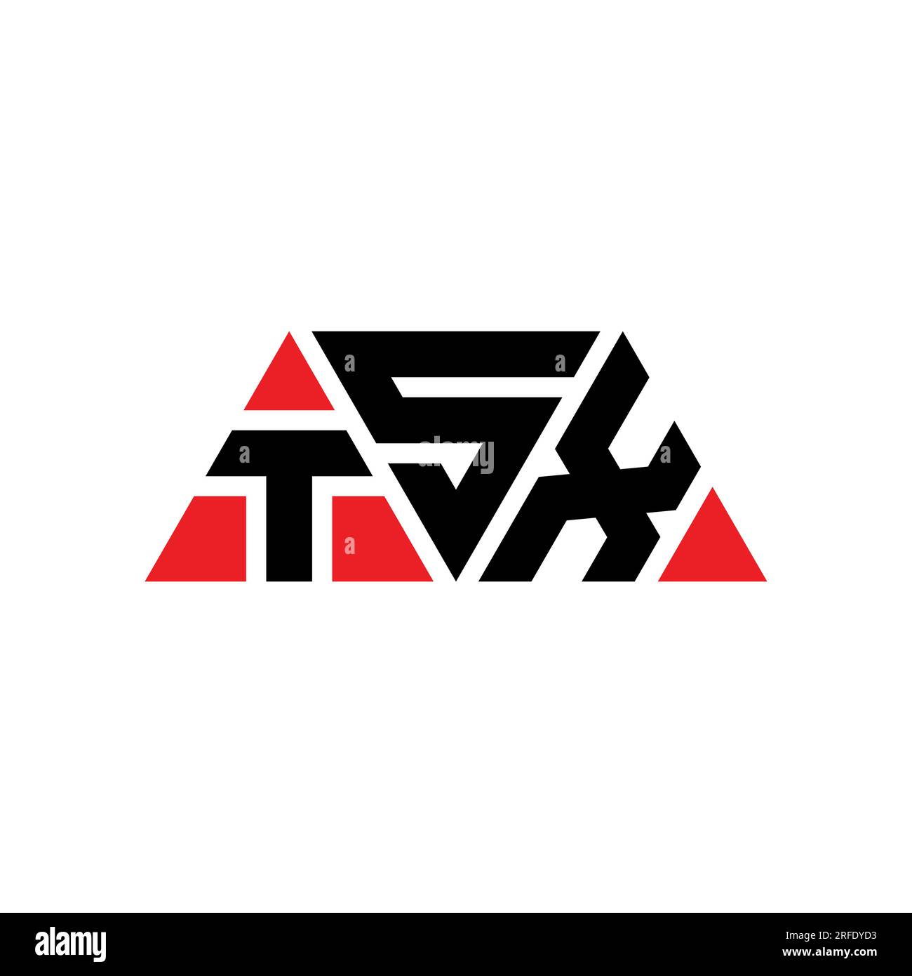 TSX-Logo mit Dreiecksbuchstaben und Dreiecksform. TSX-Dreieck-Logo-Monogramm. TSX-Dreieck-Vektor-Logo-Vorlage mit roter Farbe. TSX Triangul Stock Vektor