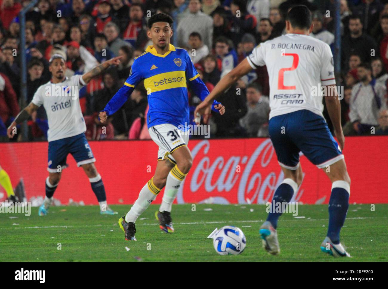 Montevideo, Uruguay. 03. Aug. 2023. Gran Parque Central Stadium Cristian Medina von Boca Juniors, während des Spiels zwischen Nacional und Boca Juniors, für die Runde 16 der 2023 Copa Libertadores, im Gran Parque Central Stadium, diesen Mittwoch 02. 30761 $ (Pool Pelaez Burga/SPP) Guthaben: SPP Sport Press Photo. Alamy Live News Stockfoto