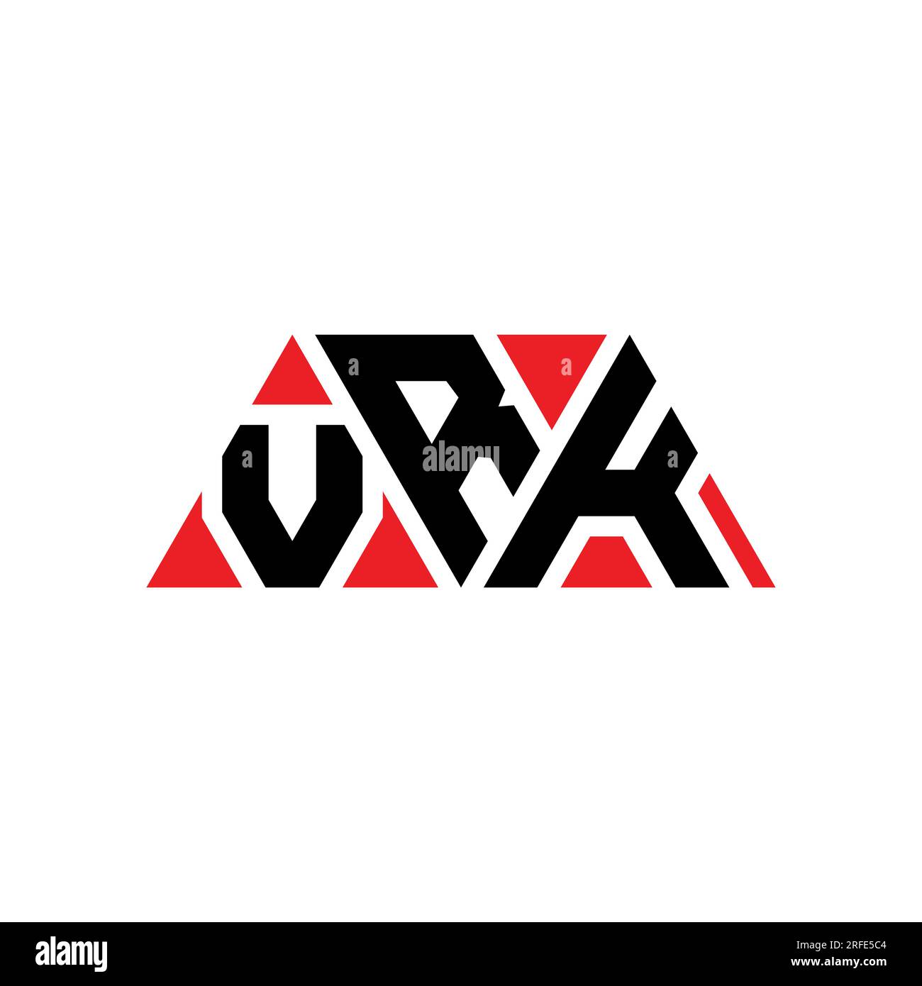 VRK-Logo mit Dreiecksbuchstaben und Dreiecksform. Monogramm mit VRK-Dreieck-Logo. VRK-Dreieck-Vektor-Logo-Vorlage mit roter Farbe. VRK Triangul Stock Vektor