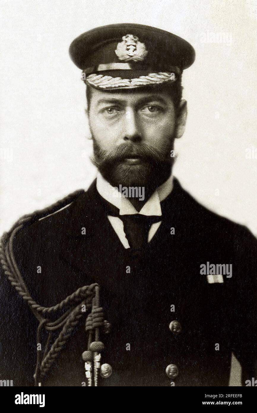 Portrait de George V (1865-1936), roi du Royaume Uni. Photographie, Debüt du 20e siecle. Stockfoto