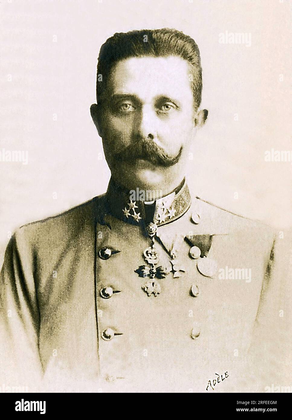 Portrait de Francois Ferdinand de Habsbourg (1863-1914), archiduc d'Autriche. Fotografie, Debüt du 20e Siecle, Paris. Stockfoto