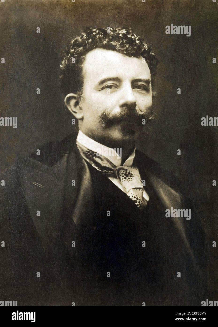 Portrait de Felicien Champsaur (1858-1934), ecrivain francais. Fotografie, Debüt du 20e Siecle. Stockfoto