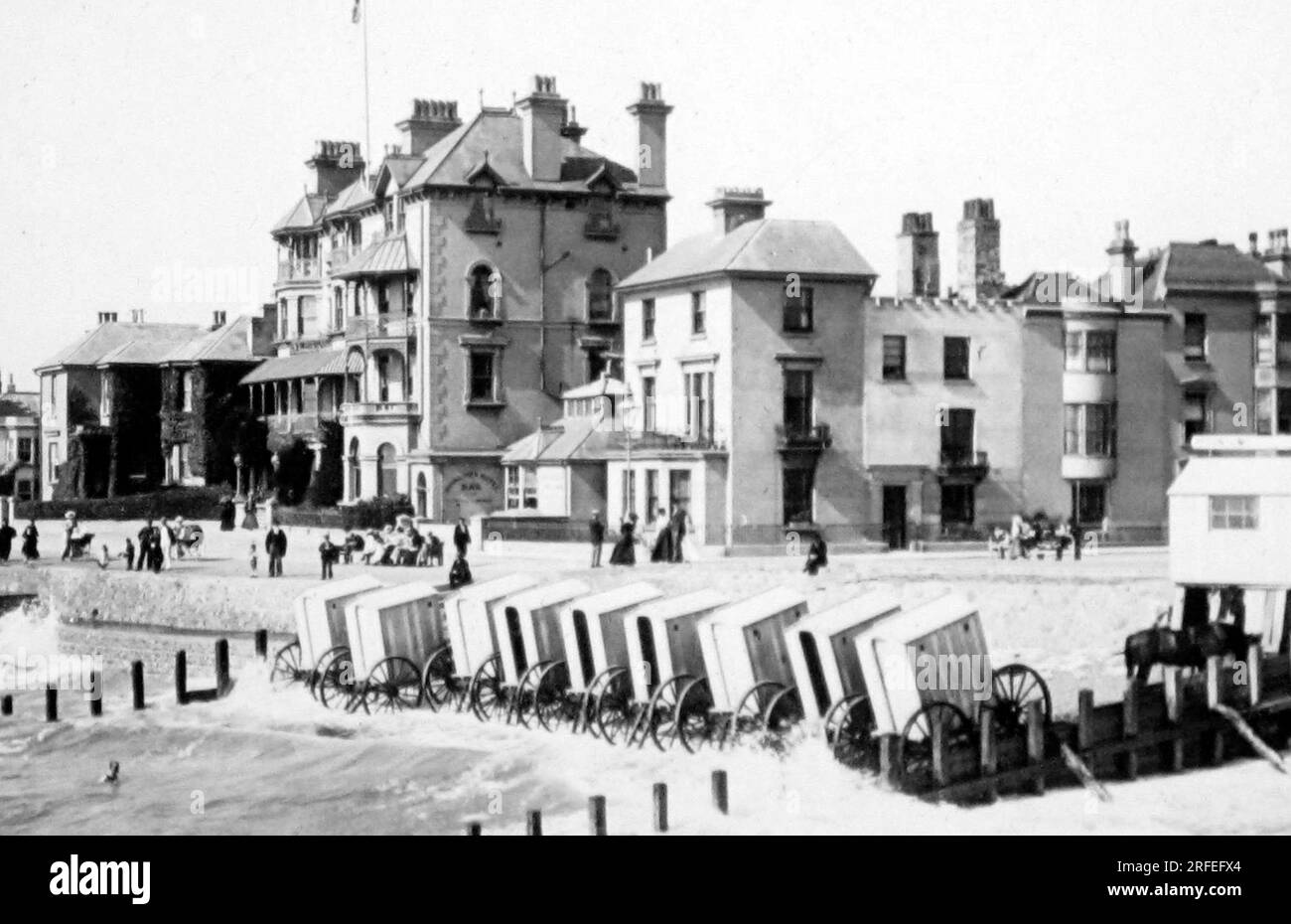 Bognor Regis Beach, viktorianische Zeit Stockfoto