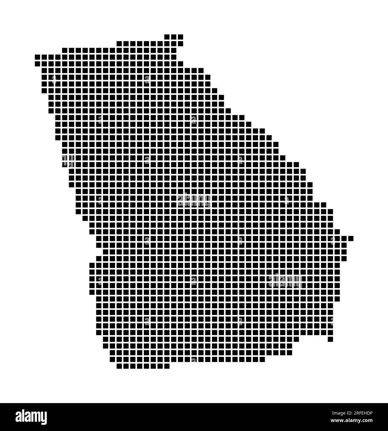 Georgia Karte. Karte von Georgia im gepunkteten Stil. Die Grenzen des US-Bundesstaates sind mit Rechtecken für Ihre Konstruktion gefüllt. Vektorabbildung. Stock Vektor