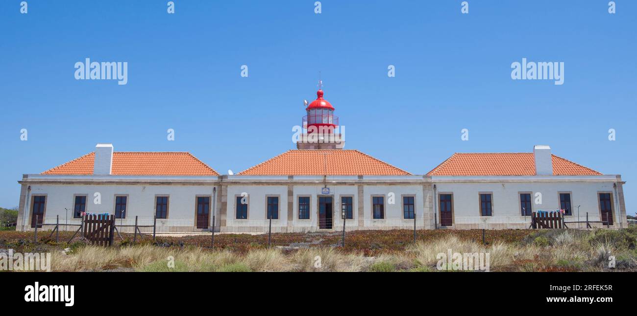 Der Leuchtturm Cabo Sardao befindet sich am westlichsten Punkt der Region Alentejo in Portugal Stockfoto