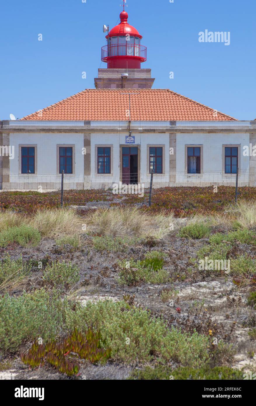 Der Leuchtturm Cabo Sardao befindet sich am westlichsten Punkt der Region Alentejo in Portugal Stockfoto