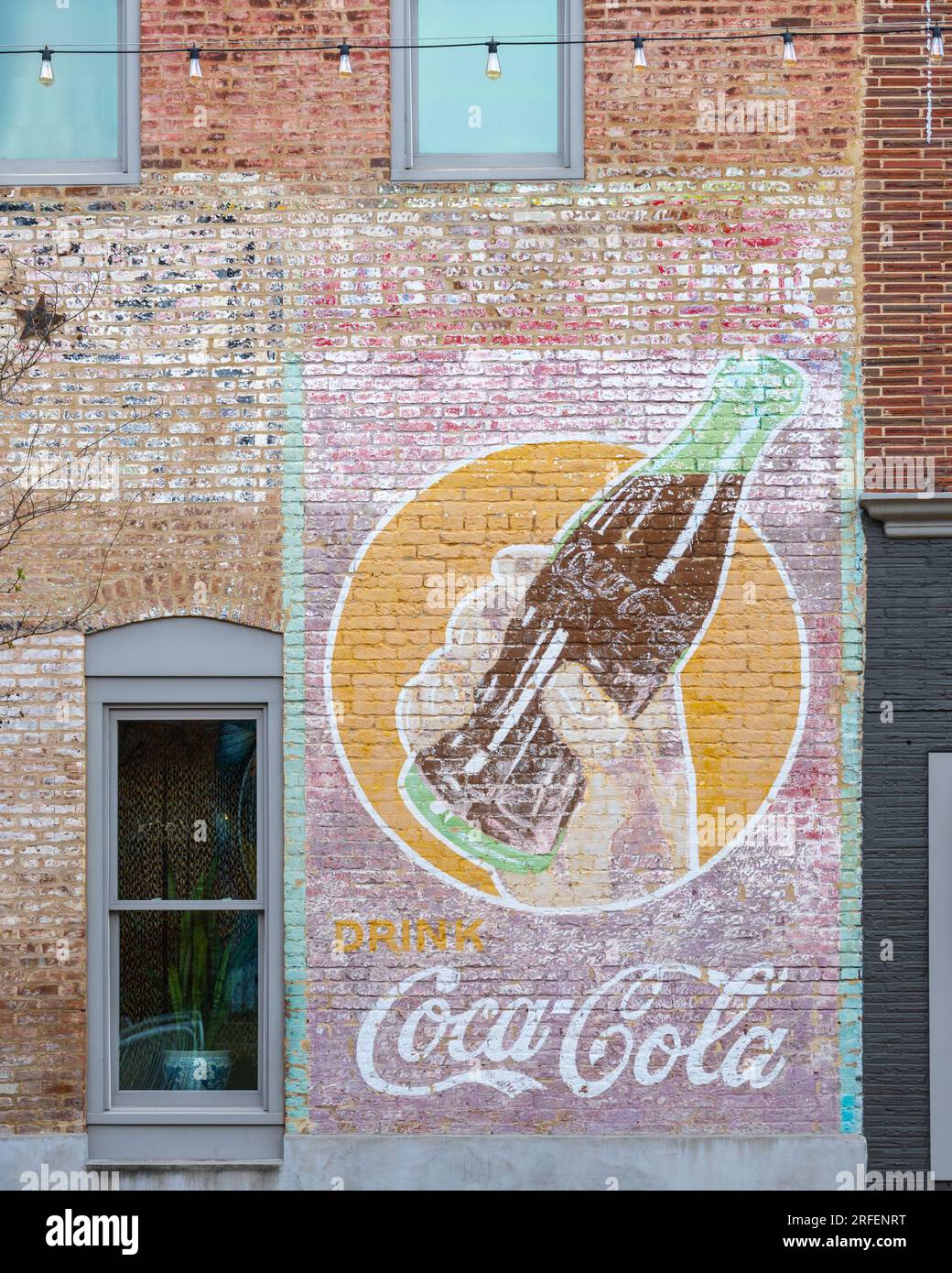 Coca-Cola-Wandbild, Tupelo, auf dem Natchez Trace Parkway, Mississippi. Stockfoto