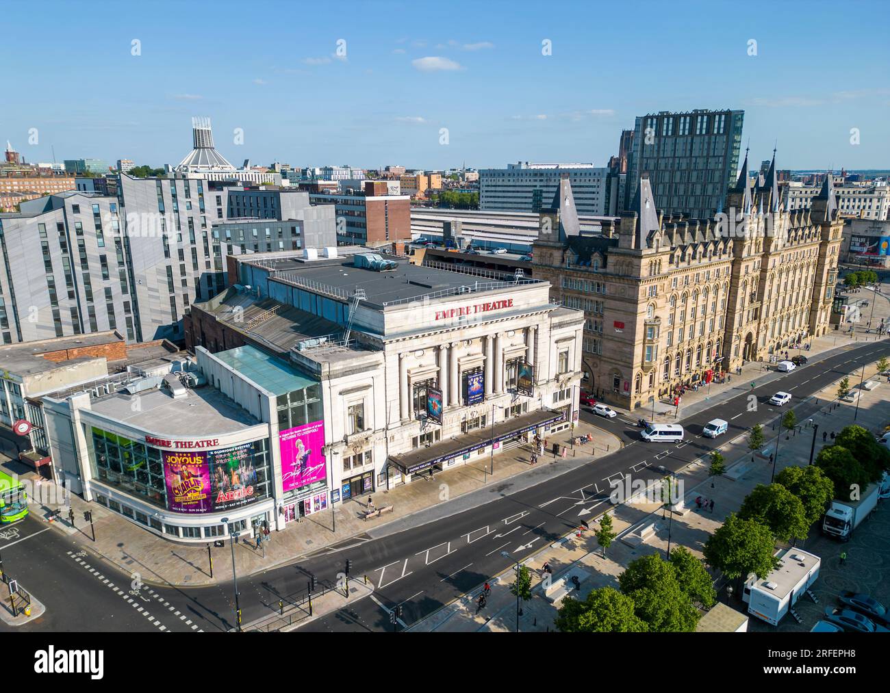 Luftaufnahme des Liverpool Empire Theatre, Merseyside, England Stockfoto