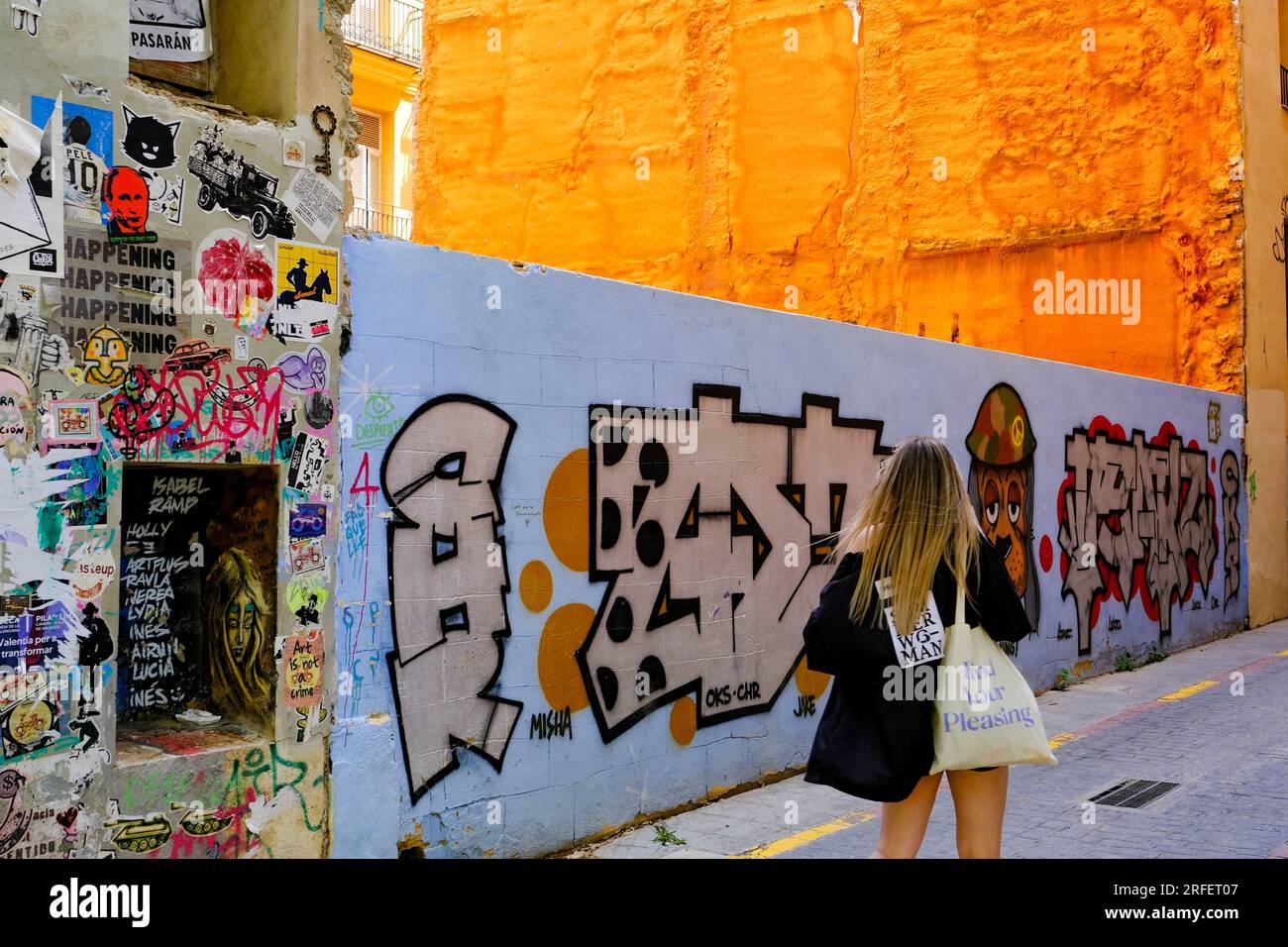 Spanien, Valencia, Barrio del Carmen, Straßenkunst Stockfoto