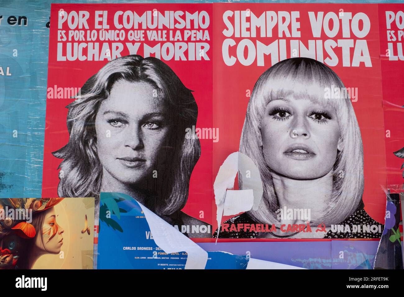 Spanien, Valencia, Barrio del Carmen, Wahlplakat Stockfoto