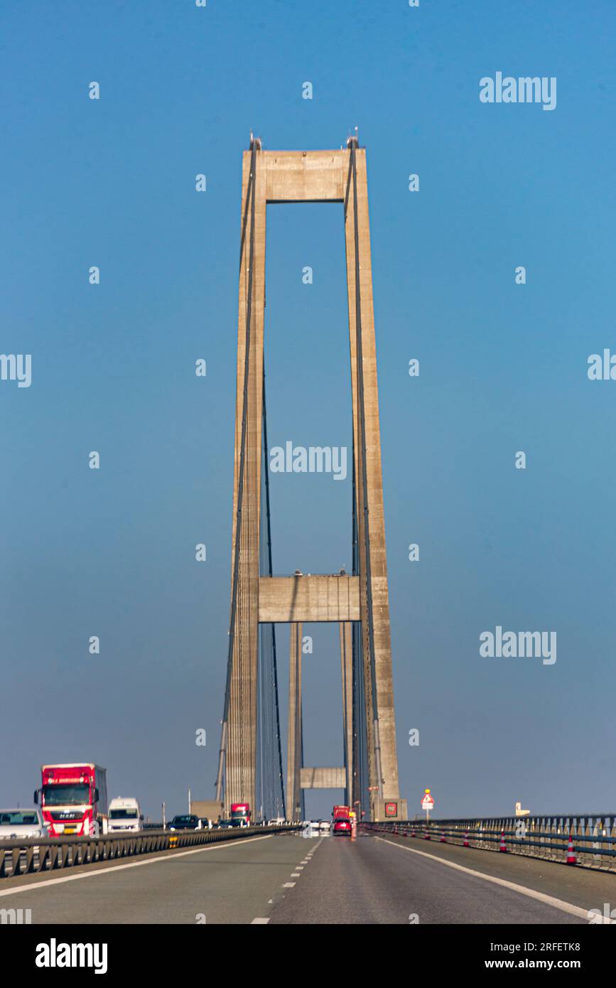Die Ostbrücke über den Großen Gürtel, Teil der Großen Gürtelverbindung zwischen Jütland und Seeland in Dänemark Stockfoto