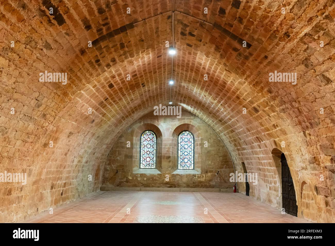 Frankreich, Aude, Narbonne, Abtei Fontfroide, Schlafsaal Stockfoto