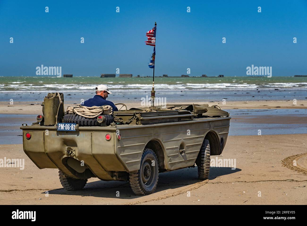 Frankreich, Calvados, Arromanches les Bains, Gedenkfeier zum 6 1944. Juni 69., Gold Beach, Strandparade Stockfoto