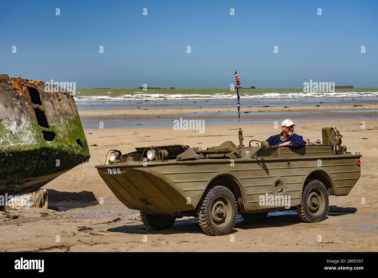 Frankreich, Calvados, Arromanches les Bains, Gedenkfeier zum 6 1944. Juni 69., Gold Beach, Strandparade Stockfoto