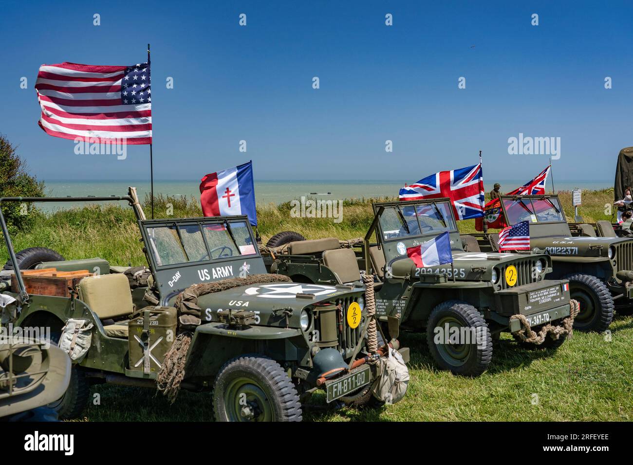 Frankreich, Calvados, Arromanches les Bains, Gedenkfeier zum 6 1944. Juni 69., Gold Beach Stockfoto