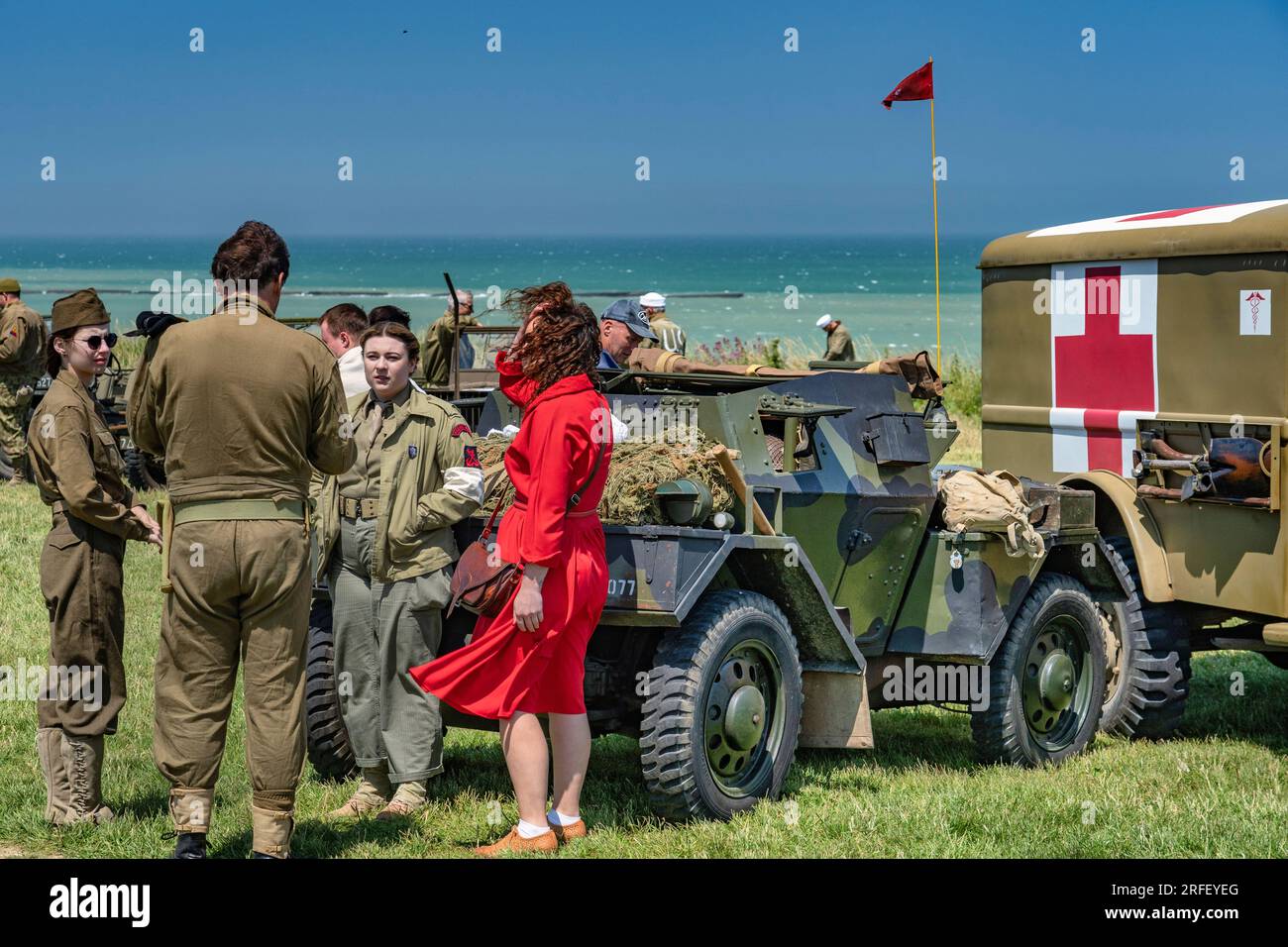 Frankreich, Calvados, Arromanches les Bains, Gedenkfeier zum 6 1944. Juni 69., Gold Beach Stockfoto