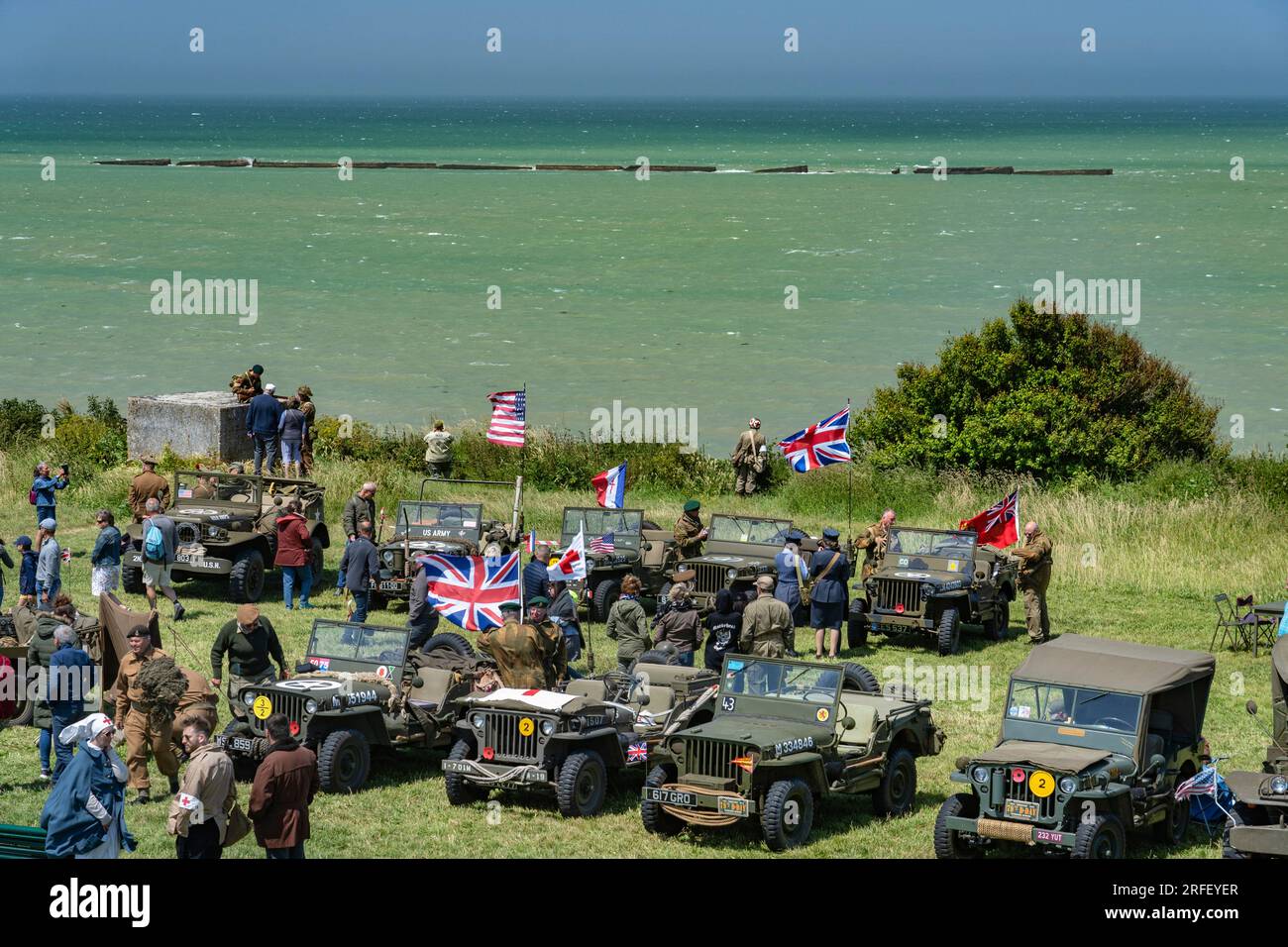 Frankreich, Calvados, Arromanches les Bains, Gedenkfeier zum 6 1944. Juni 69., Gold Beach Stockfoto