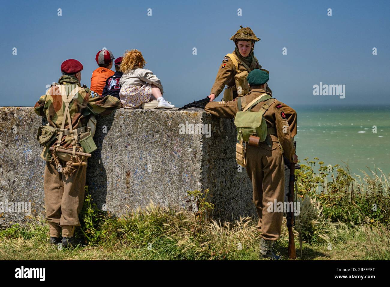 Frankreich, Calvados, Arromanches les Bains, Gedenkfeier zum 6 1944. Juni 69., Gold Beach Stockfoto
