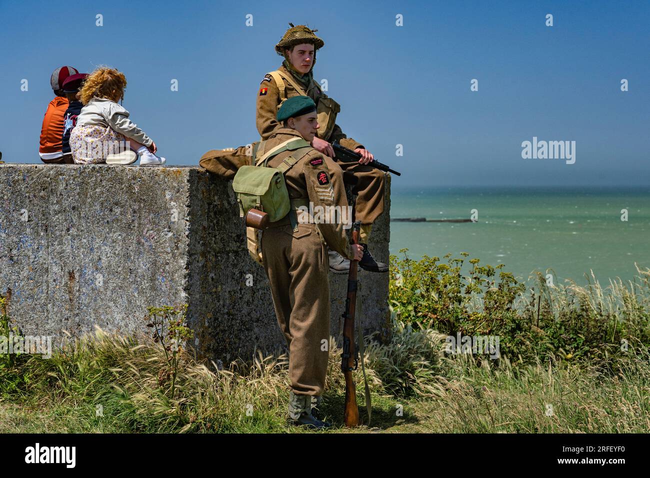 Frankreich, Calvados, Arromanches les Bains, Gedenkfeier zum 6 1944. Juni 69., Gold Beach Stockfoto