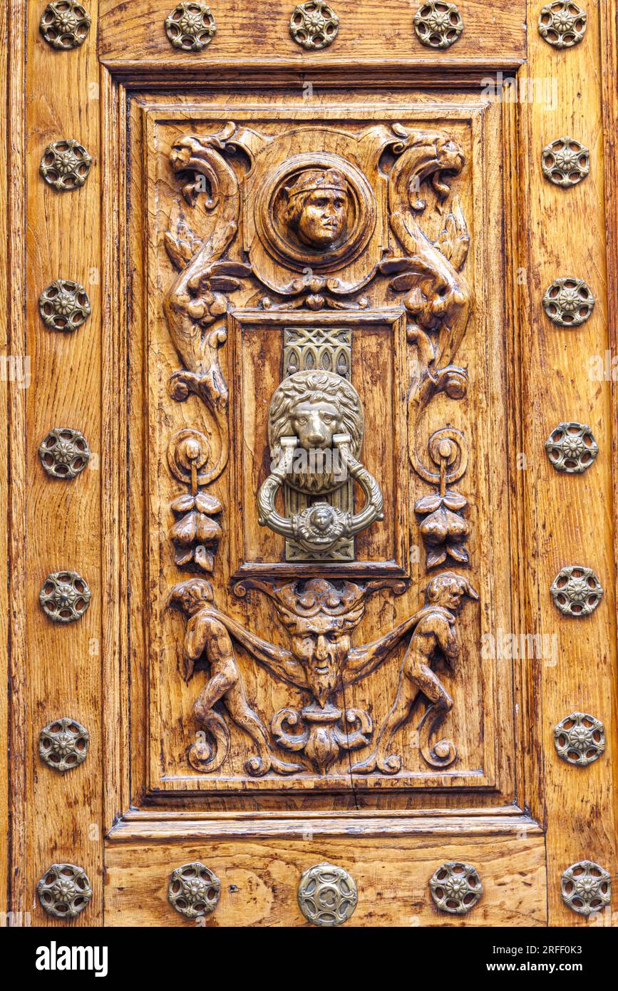 Spanien, Extremadura, Coria, Haustürklopfer Stockfoto