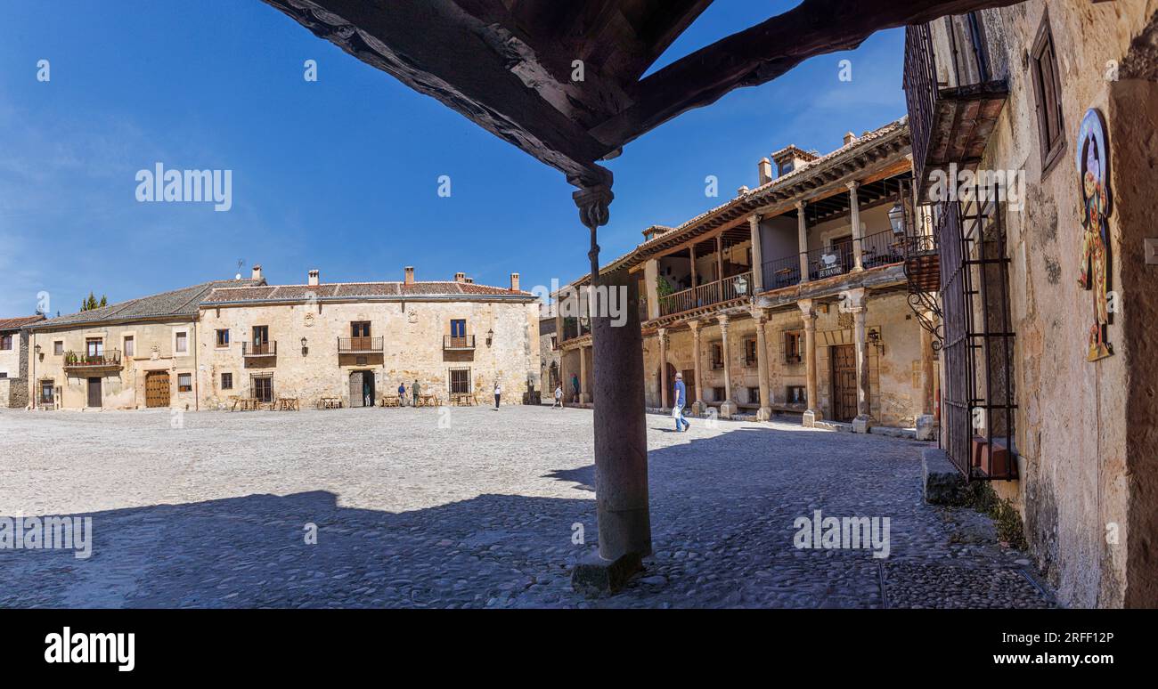 Spanien, Kastilien und Leon, Pedraza, Plaza Mayor Stockfoto