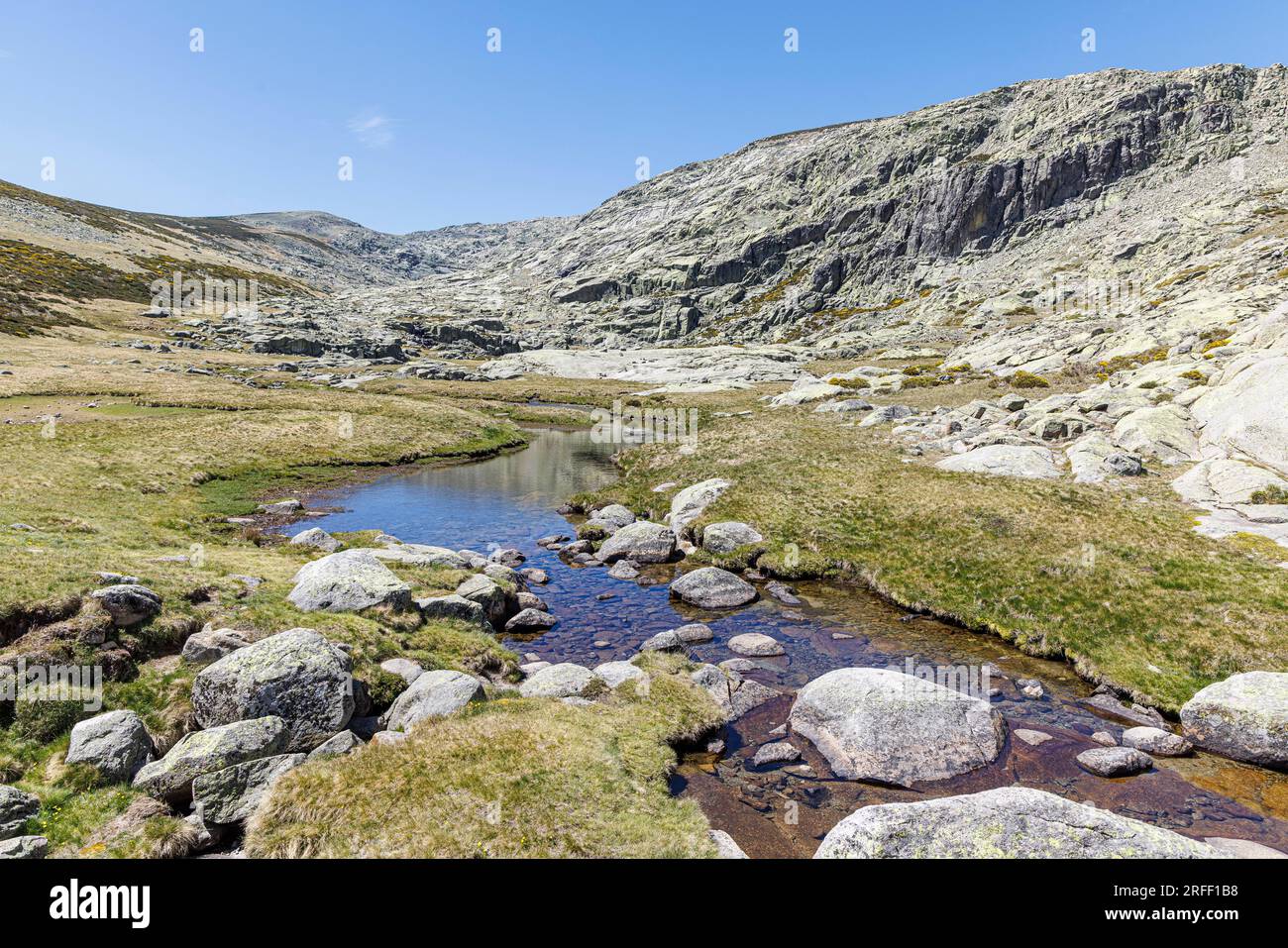 Spanien, Kastilien und Leon, Hoyos del Espino, Sierra de Gredos, Laguna Grande Trek Stockfoto