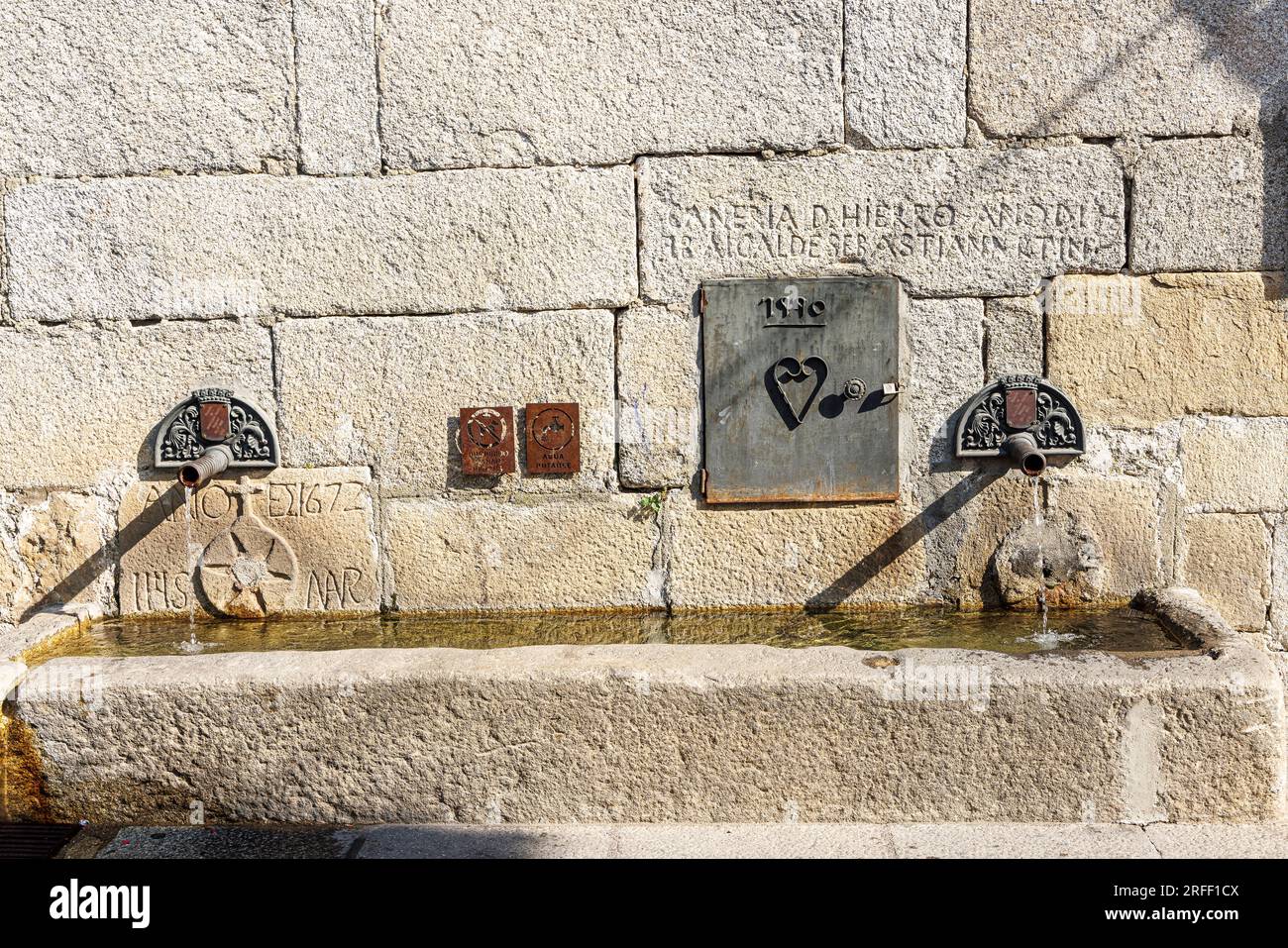 Spanien, Kastilien und Leon, Mogarraz, Cabolaldea-Brunnen Stockfoto