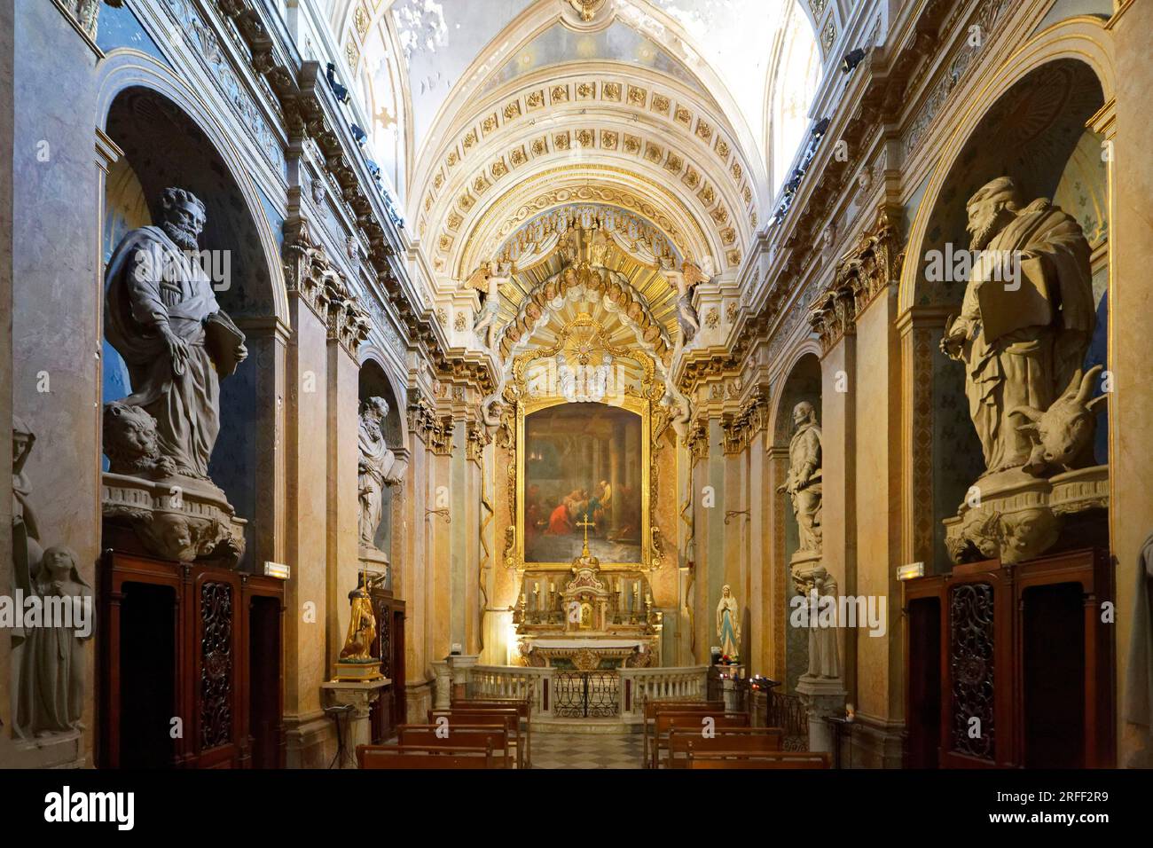 Frankreich, Alpes Maritimes, Grasse, historisches Zentrum, Kathedrale Notre-Dame du Puy, 13. Jahrhundert, Gemälde des Malers Jean Honore Fragonard, Fußspülung Stockfoto