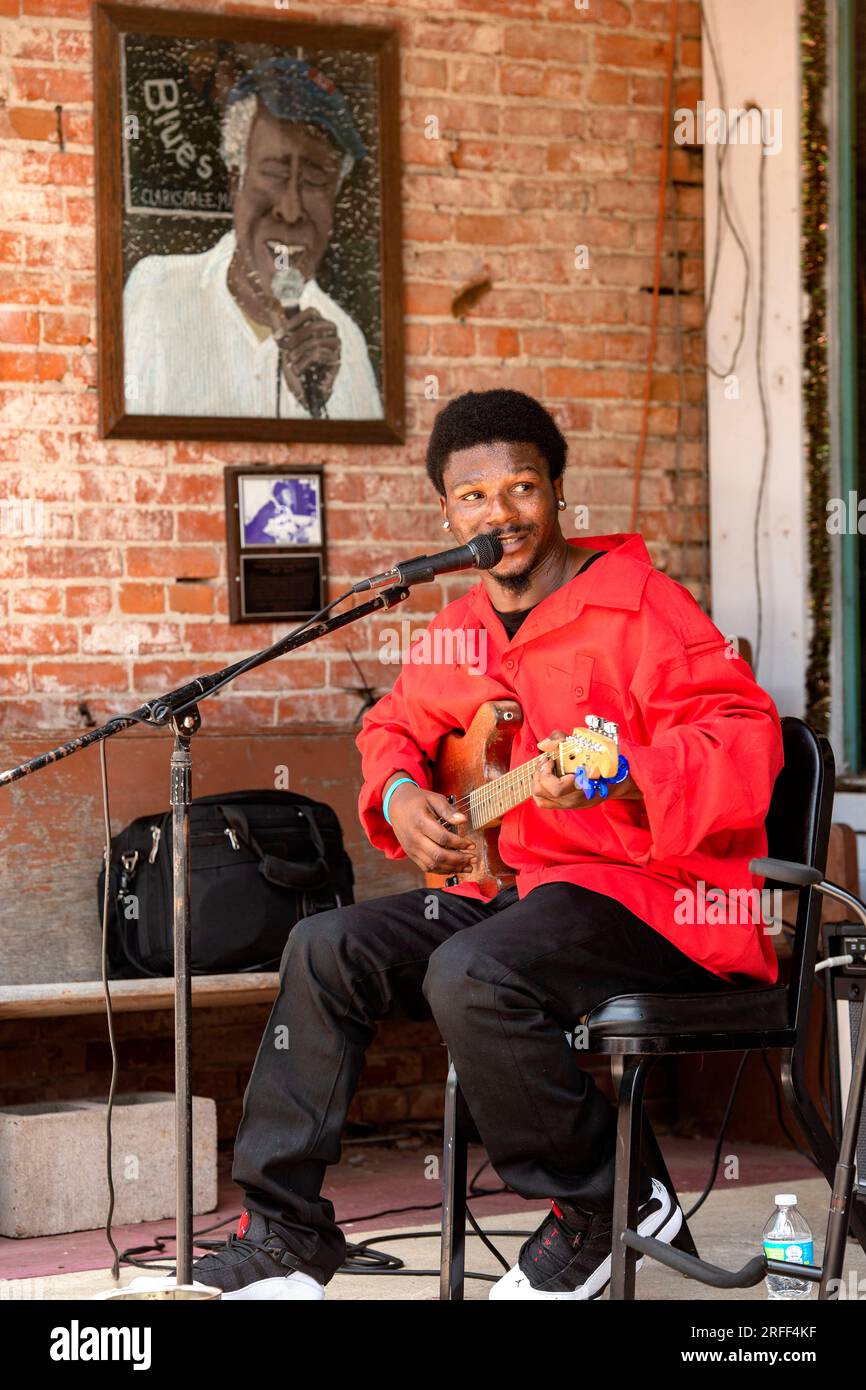 USA, Mississippi, Clarksdale, Caravan Blues Fest, Anthony Big A Sherrod Stockfoto