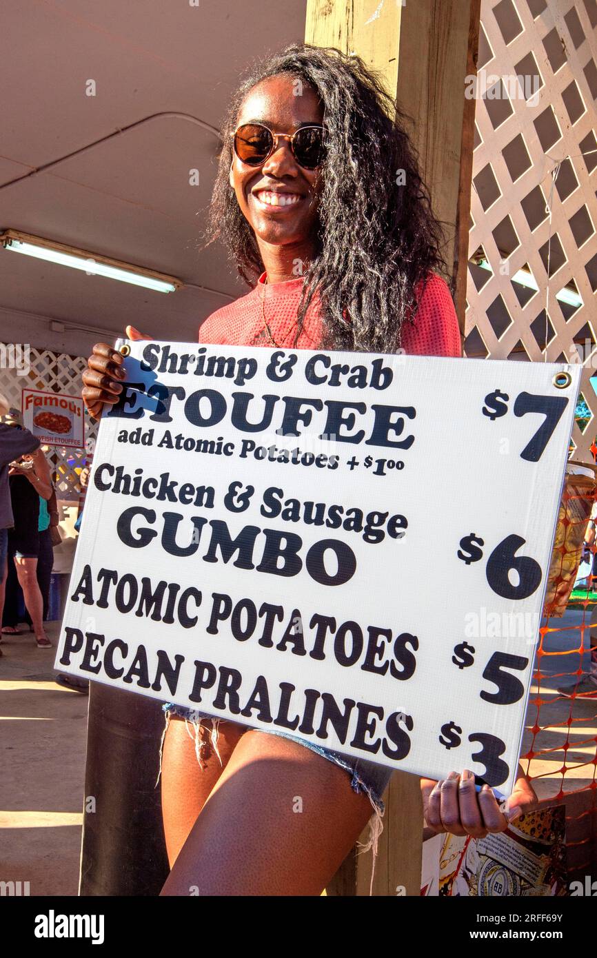 Das Crayfish Festival, Louisiana, Breaux Bridge und eines der größten Acadian-Festivals in Louisiana, ist eines der größten Festivals der USA Stockfoto