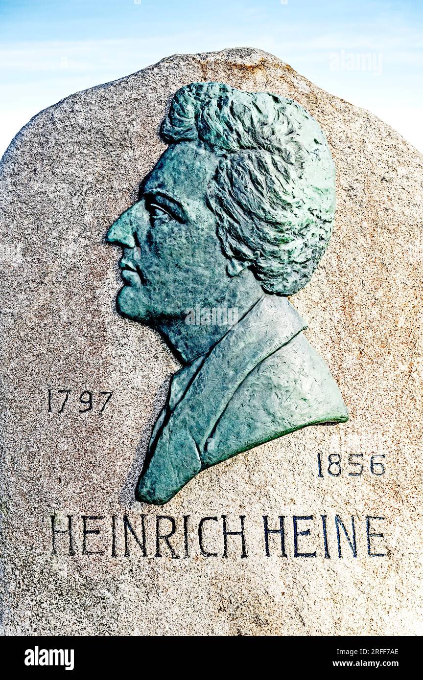Brocken (Harz): Denkmal für Heinrich Heine; Harz Berg: Denkmal Heinrich Heine Stockfoto