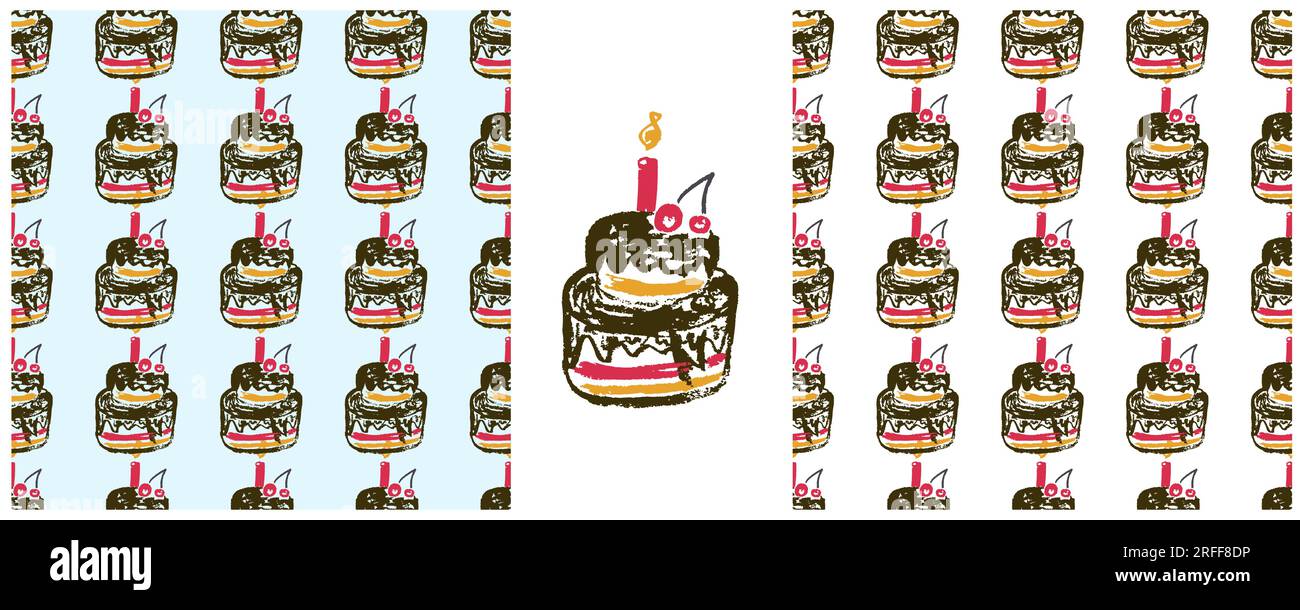 Nahtloses Blumenmuster. Mädchenmuster, Blumen. Zeichensätze mit Wachsstiften. Druck für Textildesign, Textil, Stoff, Tapete, Geschenkpapier Stock Vektor