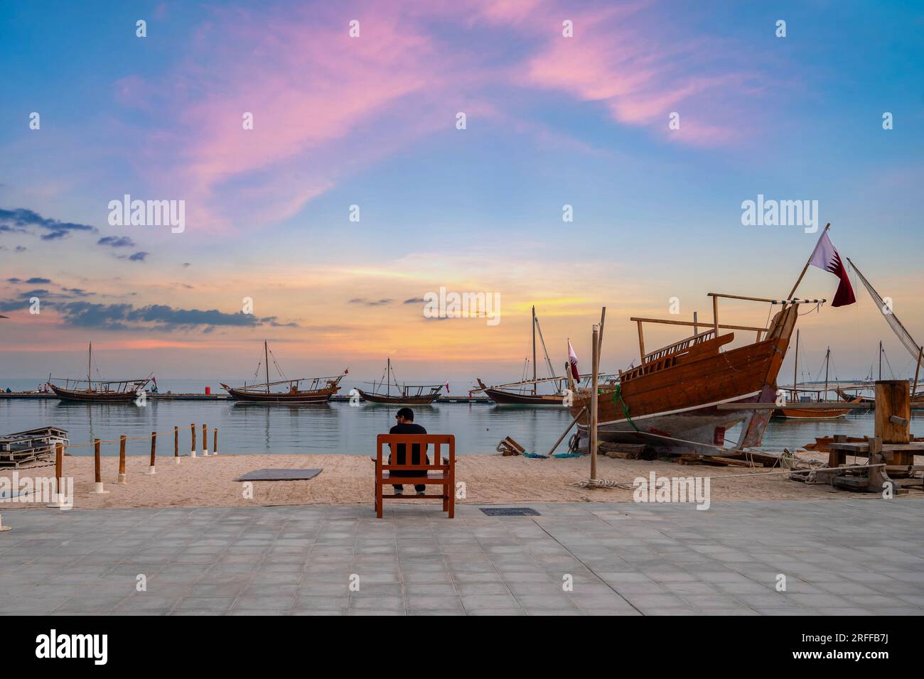 Katara Traditional Dhow Festival im Kulturdorf Katara, Doha, Katar. Stockfoto