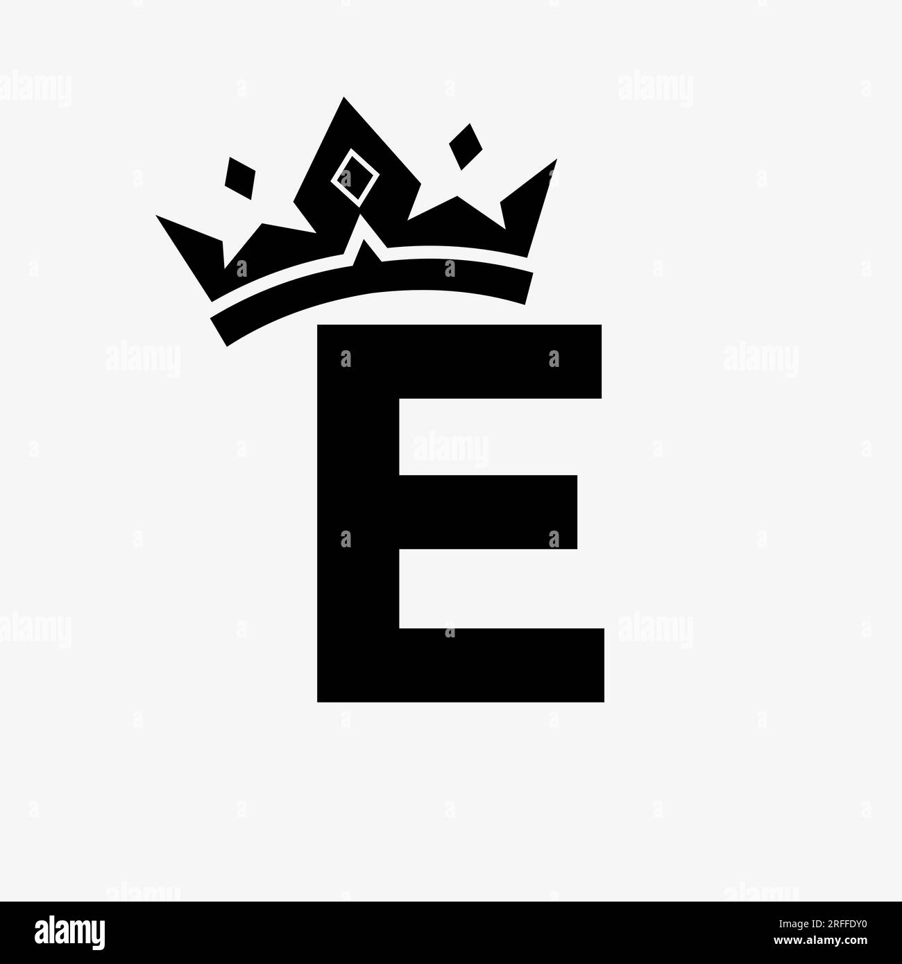 Kronenlogo auf Buchstabe E Vektorvorlage für Schönheit, Mode, Eleganz und Luxus Stock Vektor